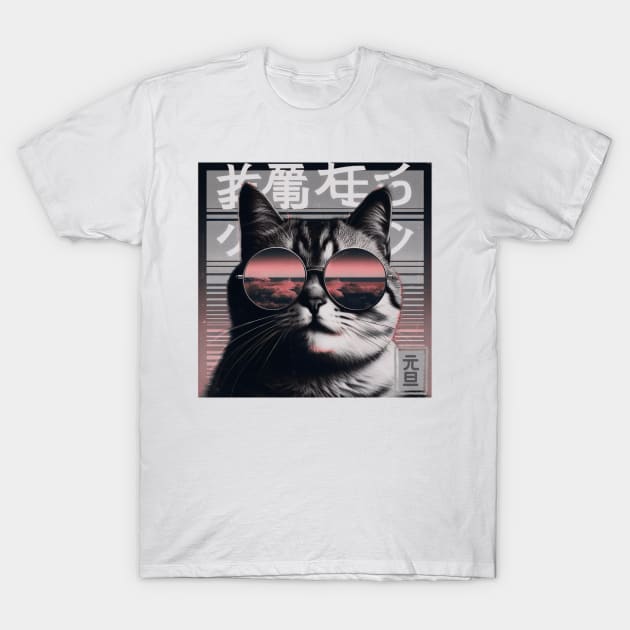 Digital Art: Feline Elegance in Shades of Gray T-Shirt by IA.PICTURE